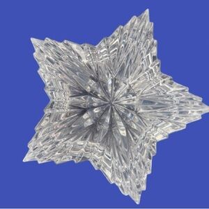 Vintage Elegant Cut Glass Star Shaped Candy Dish Bowl With Lid